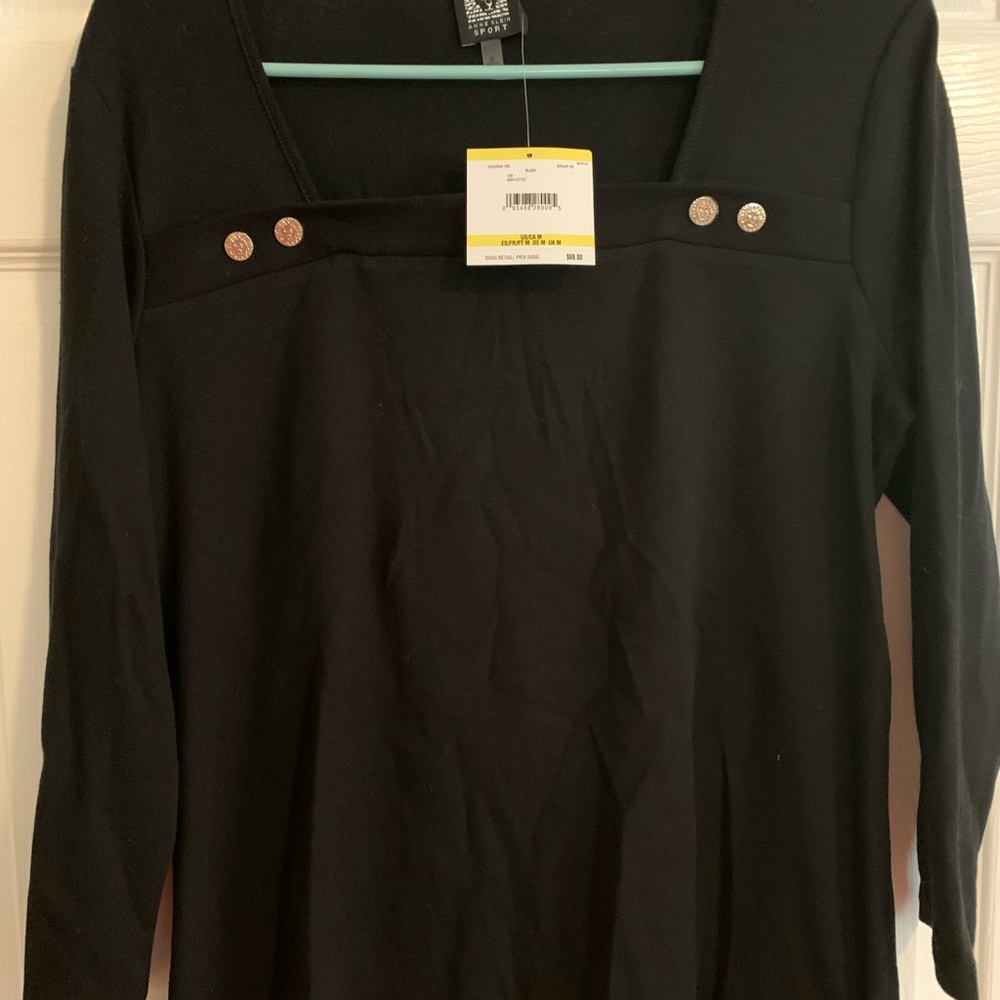 Anne Klein Black quarter length sleeve top